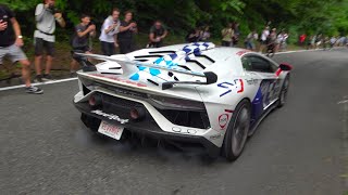 DDE Gintani Lamborghini Aventador SVJ  Crazy Revs Flames and Launch Control Burnout [upl. by Anair]