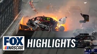 Myatt Snider goes airborne as Austin Hill wins at Daytona  NASCAR ON FOX HIGHLIGHTS [upl. by Anaibib]