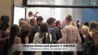 SHARON STONE and guests  AMFAR 2012 in Milan [upl. by Sorcha880]