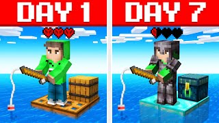 I Spent 7 Days On a Hardcore Raft Minecraft [upl. by Nodgnal]