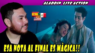 Reaccion ALADDIN LIVE ACTION UN MUNDO IDEAL😍doblaje Latino vs Castellano vs Inglés🤩🧞‍♂️🛕 [upl. by Maleeny22]