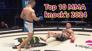 MMA KNOCKOUTS OF 2024 [upl. by Aerdnod]