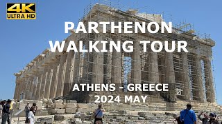 Walking Tour to Parthenon Acropolis  Athens Greece  May 2024 4K [upl. by Junina]