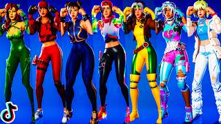 Fortnite No Tears Emote Showcase With Top 500 Thicc Girl Skins 🍑 New Hot Icon Series Tiktok Dance 😜 [upl. by Enoval361]