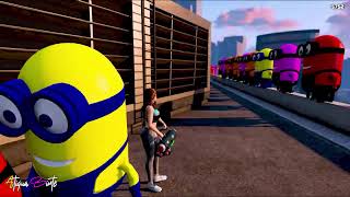 GTA 5 Crazy Ragdolls RED SPIDERMAN VS YELLOW MINION VS RED MINION Euphoria Physics and Funny 54 [upl. by Shelden]