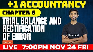 Plus One Accountancy  Chapter 6  Trial Balance amp Rectification of Error  Eduport Commerce [upl. by Jammal]