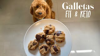 RECETA FIT Y KETO FRIENDLY GALLETAS CON NUECES PROTEINA Y CHOCOLATE [upl. by Verene]