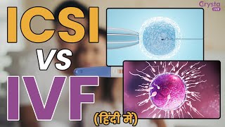 ICSI VS IVF in Hindi  ICSI और IVF कब और कैसे किया जाता है Is IVF better than ICSI Crysta IVF [upl. by Peyter]