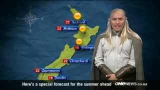 TV presenter reads New Zealands weather in Tolkiens Elvish  TVNZ Breakfast [upl. by Odeen400]