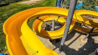 Yellow RAFTING WaterSlide at Lipót Bath Waterpark [upl. by Ielak652]