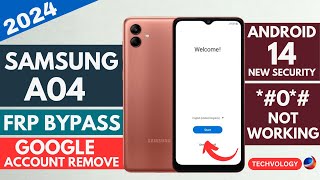 Samsung A04 SMA045F Android 14 New Security FRP Bypass 2024  Samsung Gmail Lock Remove New Method [upl. by Nedearb958]