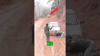 Wild Car Slide on Wet Road Ends Inches from Disaster—Driver’s LastSecond Save Will Shock You [upl. by Eniamart]