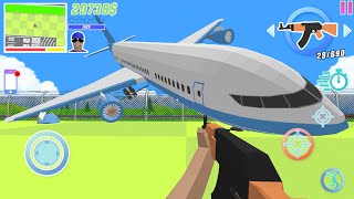 Flying Boeing 777 Airplane in Dude Theft Wars police Cars Escaping Simulator  Android Gameplay [upl. by Duwe71]