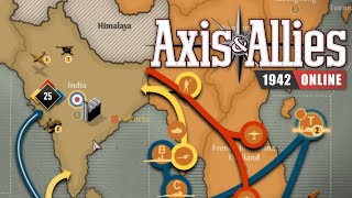 Axis amp Allies 1942 Online Strategy  Japan Takes India on Round 3 [upl. by Betteanne333]