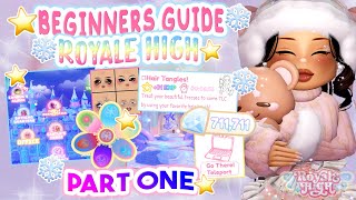 🎄2024 BEGINNERS GUILD TO ROYALE HIGH✨ PART 1  Royale High Glitterfrost [upl. by Georgeanne]