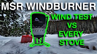 MSR Windburner VS Every Other Backpacking Stove in Wind [upl. by Elttil784]