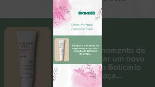 Brinde do Boticário  Cadastros liberados Creme Nutritivo Firmador Botik Resveratrol  Silício [upl. by Jerald205]