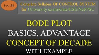 Lec86 Basics of Bode Plot and Its Advantages  Control System  R K Classes  Hindi [upl. by Analat]