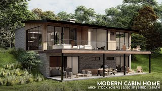 Hillside Modern Cabin Home with a Walkout Basement  2350 sq ft [upl. by Kliman543]