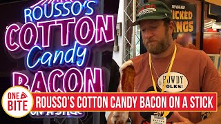 State Fair of Texas Review  Rousso’s Cotton Candy Bacon on a Stick Dallas TX [upl. by Cirad]