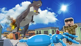 ZOMBIE TREX RAMPAGE THROUGH CITY  Tiny Town VR Gameplay  Oculus VR Game [upl. by Mclaurin]