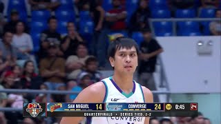 Bryan Santos NAILS TWO THREEPOINTERS for Converge vs San Miguel 💯  PBA Season 49 Governors Cup [upl. by Juster]