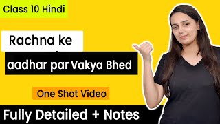 Rachna ke aadhar par Vakya Bhed Class 10  Hindi Grammar Class 10  CBSE [upl. by Krell]