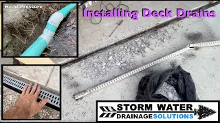 Deck Drains  How To Install  Prevent Patio Flooding  Drainage Systems [upl. by Fredela740]