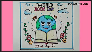 Poster On World Book Day Easy for kids [upl. by Nelaf]