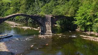 Cromwells Bridge River Hodder Hurst Green Lancashire [upl. by Shurwood]