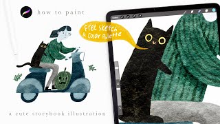 paint storybook charecters with me 🎃 Illustration tutorial  procreate tips and tricks for beginners [upl. by Swift362]