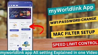 myWorldlink App All Settings Explained  Worldlink WiFi password Change  MAC Filtering Worldlink [upl. by Emilia]