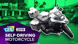 CES 2019 Watch BMWs riderless selfdriving motorcycle [upl. by Odoric353]