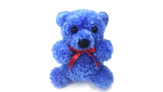 A Bear Making of pompoms Teddy Bear made of Wool Yarn DIY ideas from pompoms [upl. by Atival]