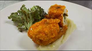 Chicken Kiev with Mashed Potatoes and Garden Salad  DCA4034S224 videoassignment fthicatsuc [upl. by Ahsemed]