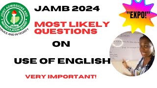 VERY IMPORTANT JAMB MOST LIKELY QUESTIONS ON USE OF ENGLISH VERY IMPORTANT jamb2024 jamb [upl. by Ielak]