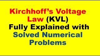 Kirchhoffs Voltage law with numerical problems in Hindi Urdu [upl. by Brest]