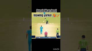 Avesh Khan best inswing Yorker 🥵🏏 shorts cricket rc24 cricketshorts [upl. by Doherty]