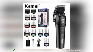 ✔️Kemei Professional Barber Hair Clippers Rechargeable Cordless Electric [upl. by Ahserkal52]