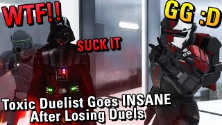 TOXIC PLAYER IN BATTLEFRONT 2 GOES INSANE AFTER LOSING DUELS Battlefront 2 [upl. by Cocke]