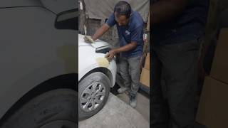 Hyundai i20 Fender dent Paint job automobile painting restoration shorts viralvideo paintjob [upl. by Heyer100]