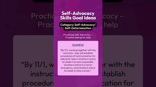 Practicing SelfAdvocacy IEP Goal Sample [upl. by Eerized]