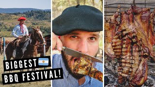 BIGGEST BBQ GRILL IN ARGENTINA 🇦🇷  Epic Argentine Asado Festival in Patagonia [upl. by Earb472]