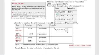 Compte sur livret  Calcul des intérêts et du solde [upl. by Llerahc524]