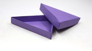 How to make origami triangle box  Paper triangular box tutorial [upl. by Avrit]