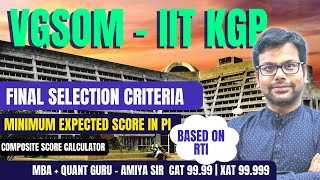 VGSoM MBA IIT Kharagpur 2023  25 Final Selection Criteria  Safe Score based on RTI CAT 2022 AMIYA [upl. by Sadie24]