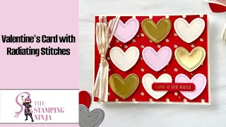 Valentines Card With Radiating Stitches [upl. by Ellehs]