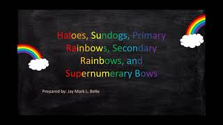 Haloes Sundogs Primary Rainbow Secondary Rainbow and Supernumerary Bows  Bello [upl. by Abra]