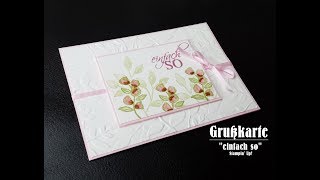 Grußkarte  Einfach so  Polychromos  Stampin Up  DIY [upl. by Amerak]