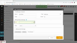 Managing Your Timekeepers and Rates  CosmoLex Support [upl. by Abihsat622]